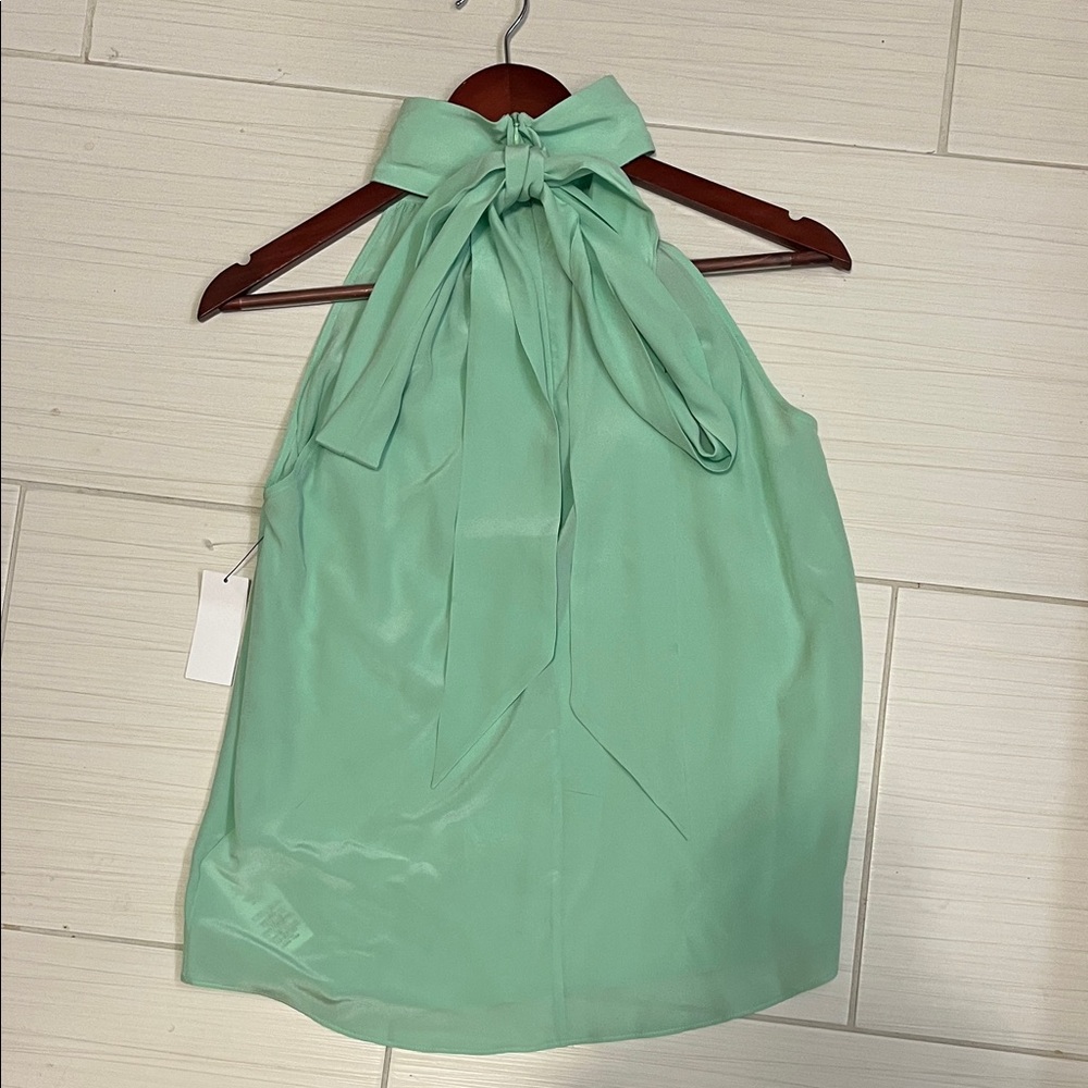 NWT Equipment Green 100% Silk Halter Blouse - XXS